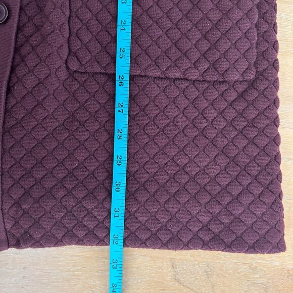 COS Cardigan Sweater Womens Small Burgundy Quilted Knit Quiet Luxury Academia - Picture 9 of 9